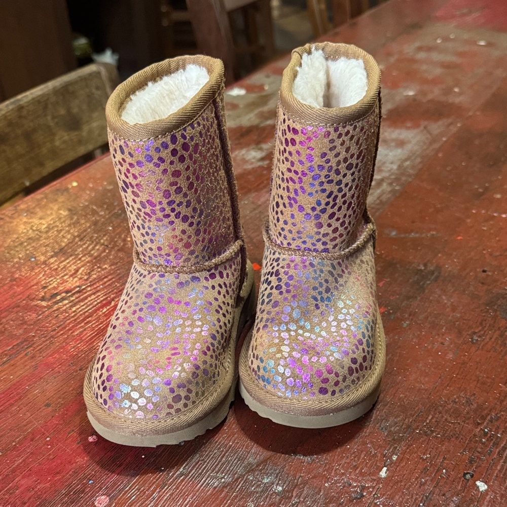 UGG Sparkly Brown and Purple Boots